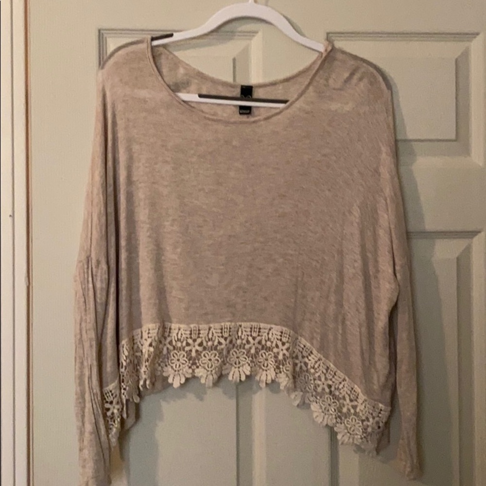 Creme shirt with floral bottom